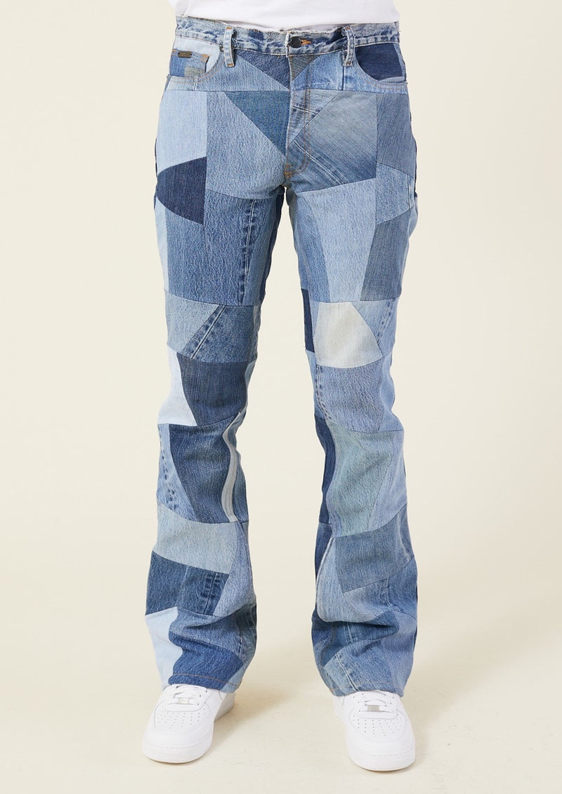 1970's PATCHWORK FLARED JEANS