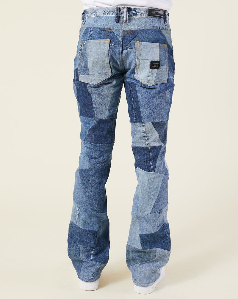 PATCHWORK FLARED JEANS