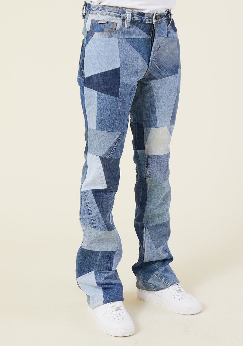 PATCHWORK FLARED JEANS